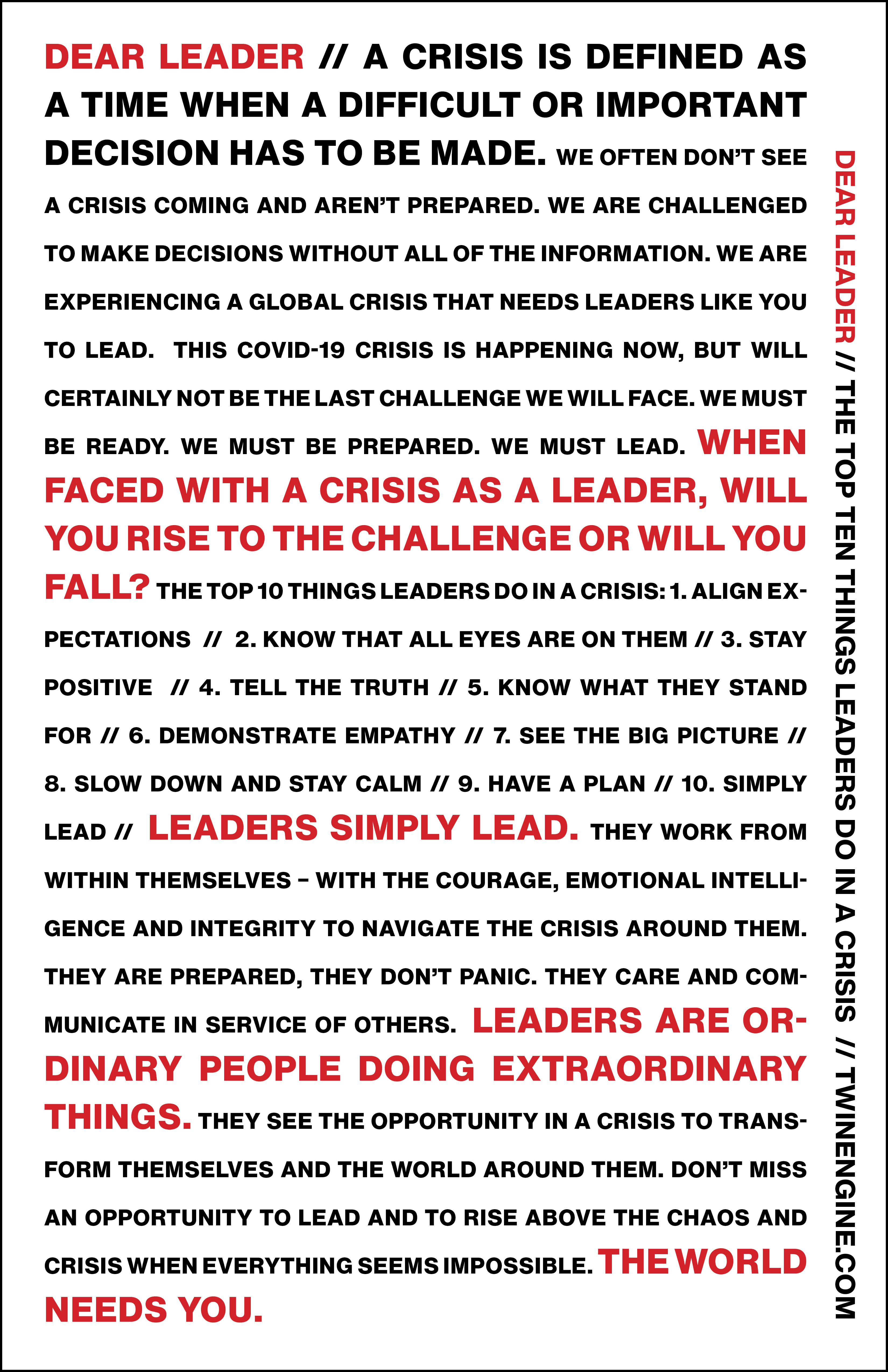 The Top Ten Things Leaders Do In a Crisis // Dear Leader